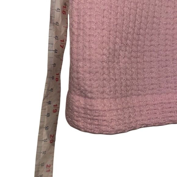 Almost Famous Pink Lace-up Textured Waffle Knit Cap Sleeve Top Ladies XS - Picture 9 of 9